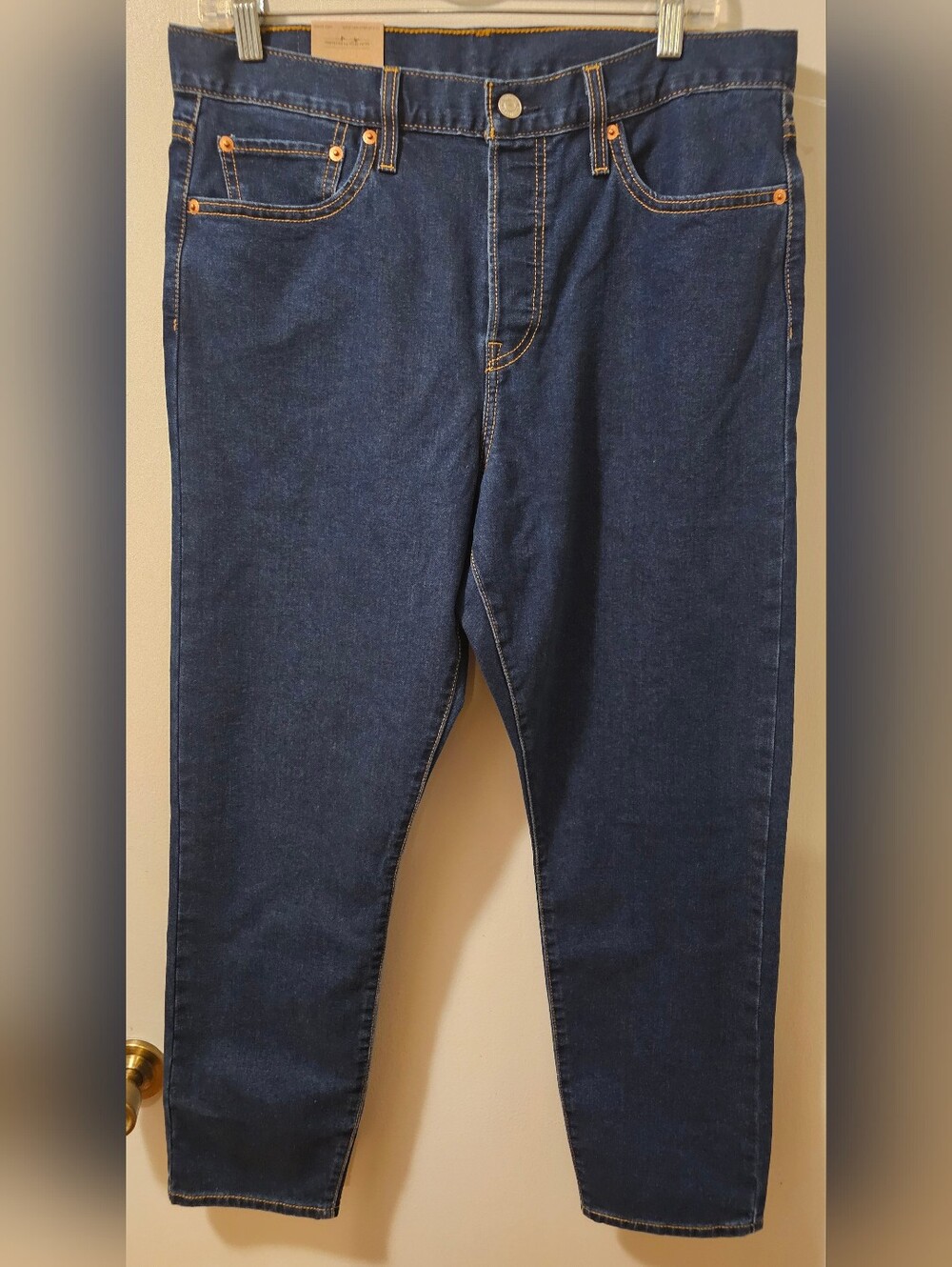 Levi's Wedgie Fit High Rise Button Fly Jeans Stretch Dark Blue Womens Sz 32 NWT